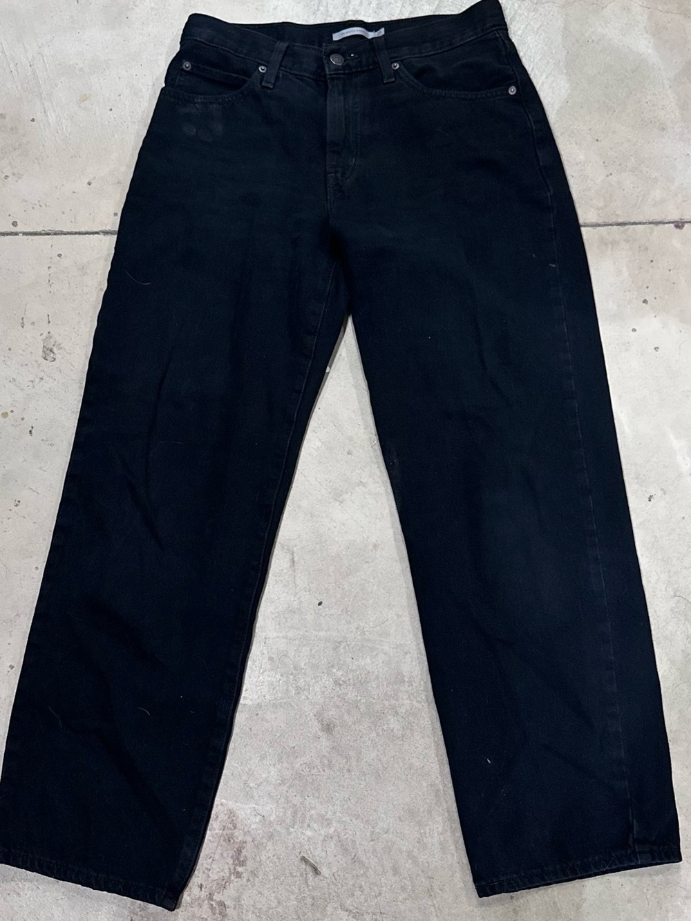 Levi’s Women’s 94 Baggy Bootcut Jeans Size 28 Black High Rise Wide Leg Denim